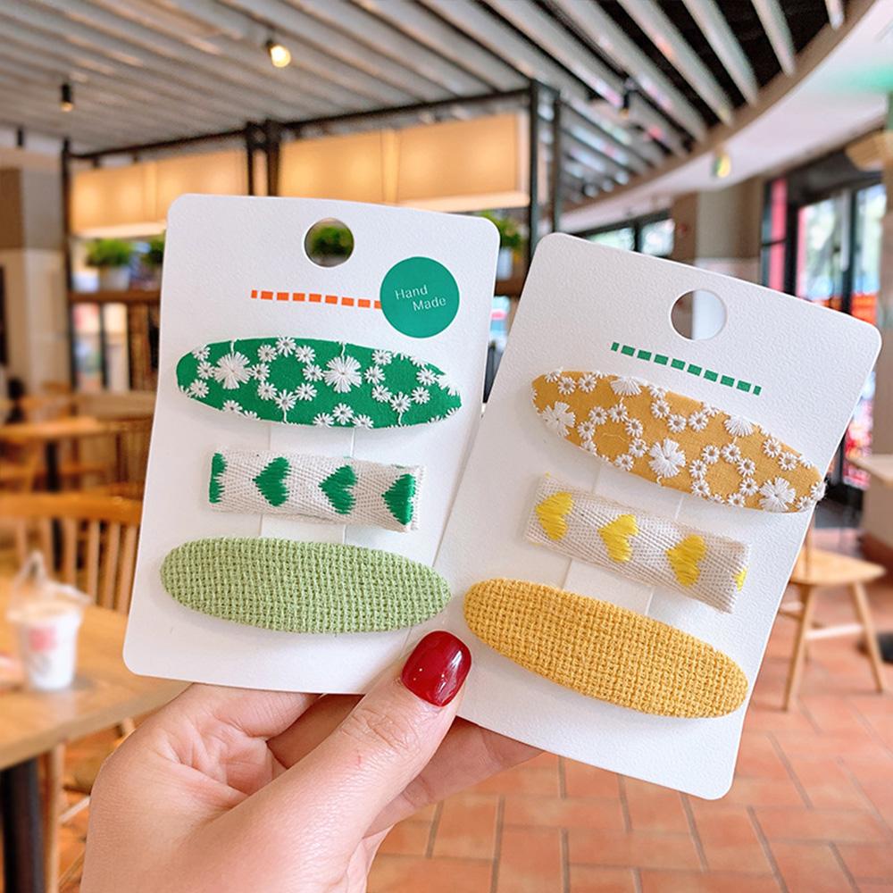 VANES1 Kẹp Tóc Thêu Trái Tim Phong Cách Vintage Mới