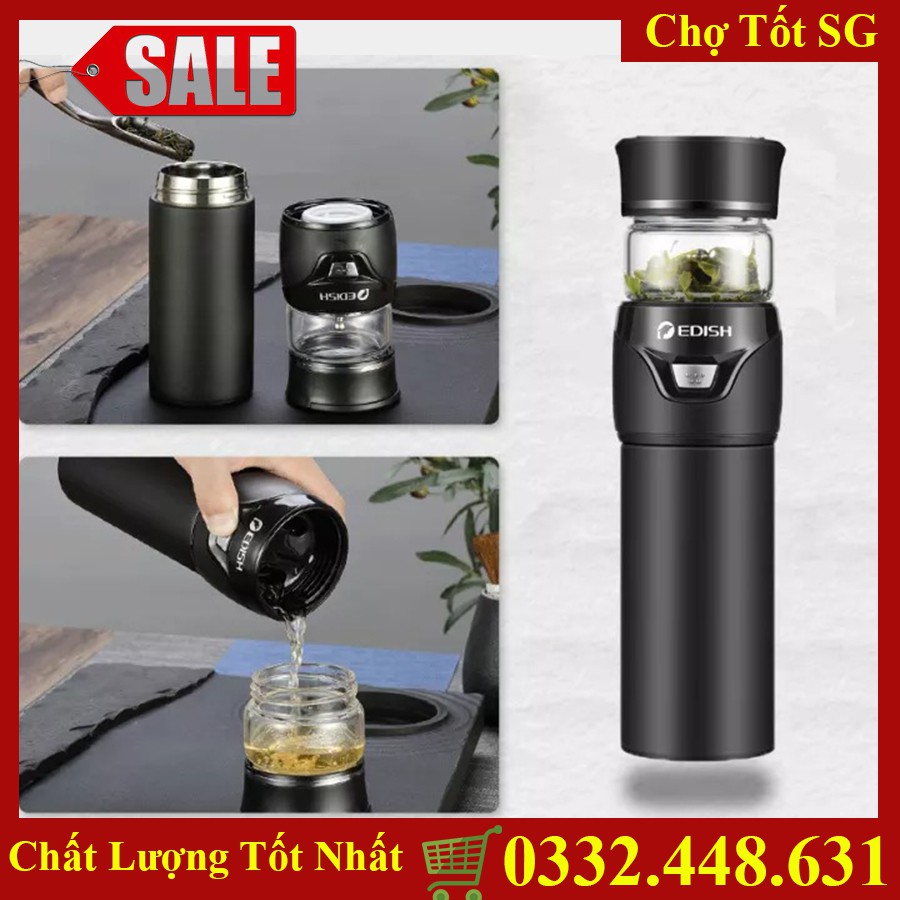 Bình pha trà giữ nhiệt KAW Edish có màng lọc, có lõi lọc, nhỏ gọn