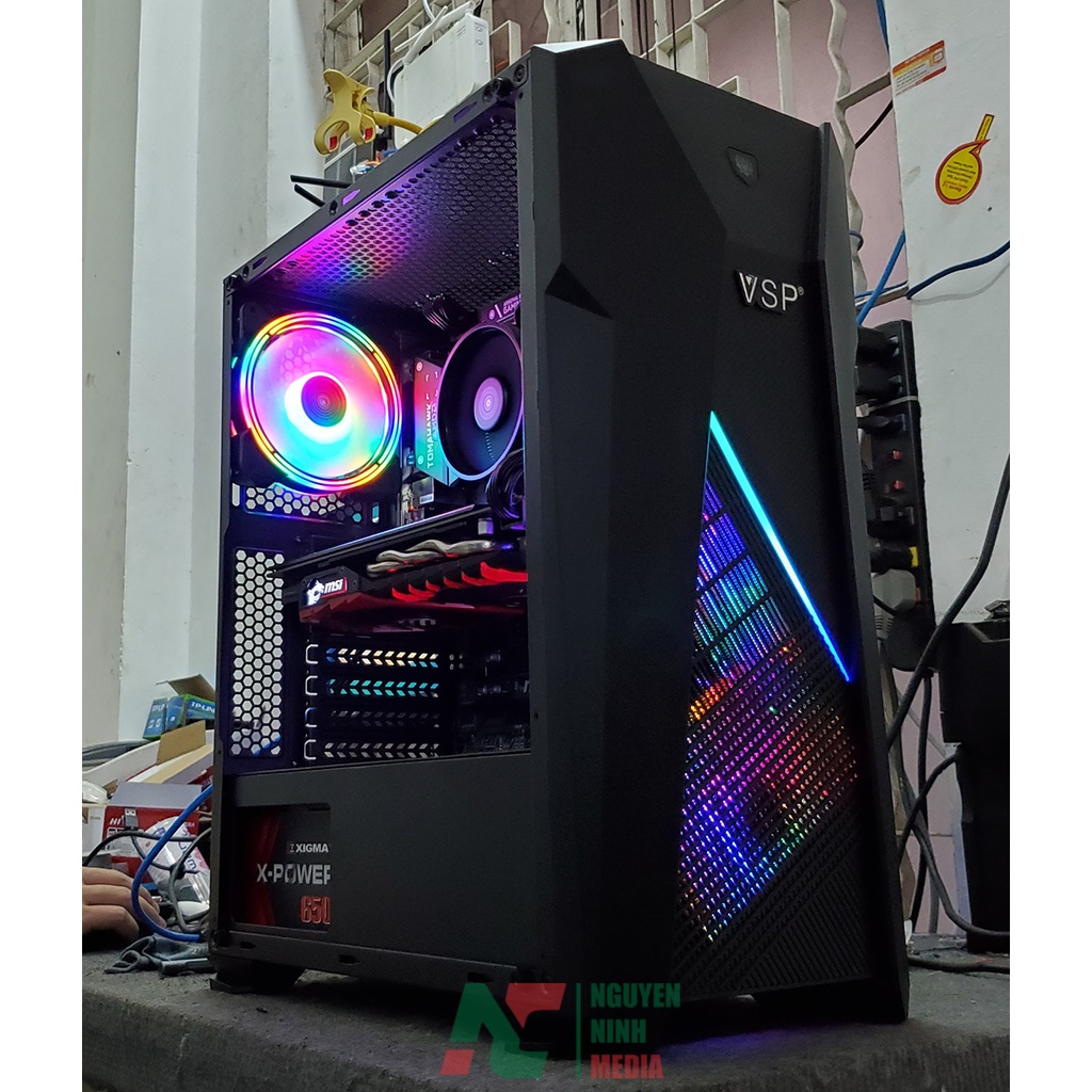 Vỏ Case Gaming VSP B17 Có Dải LED RGB Phía Trước - Hàng Chính Hãng