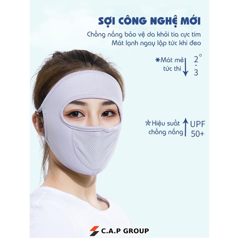 Khẩu trang vải mùa hè, che kín mặt, chống nắng,chống tia uv | BigBuy360 - bigbuy360.vn