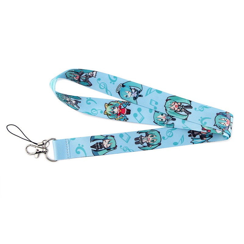 Dây Đeo Cổ Gắn Điện Thoại/Chìa Khóa/Thẻ ID In Hình Hatsune Miku