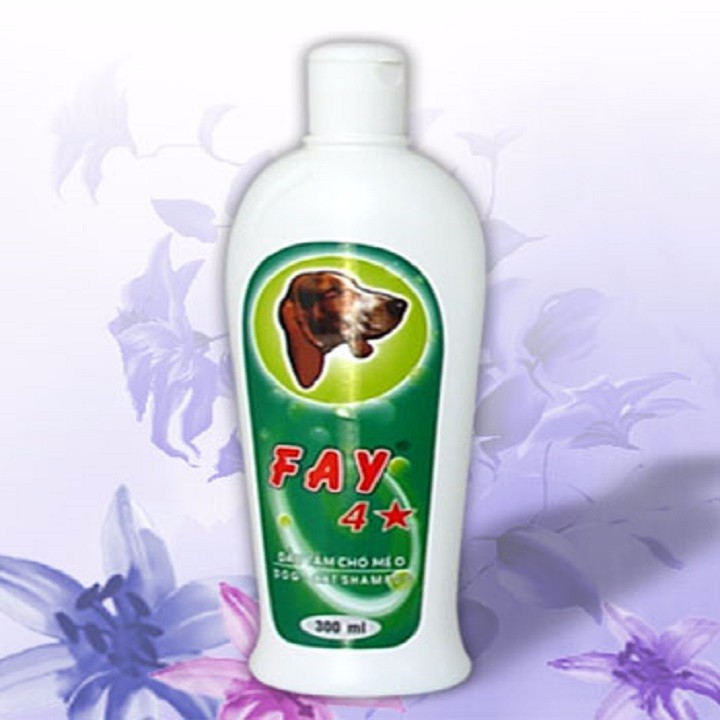 Dầu tắm Fay 4 Sao (4 in 1) DOG CAT SHAMPOO 300ml  chó mèo làm sạch hết ve, rận, bọ chét với 4 công dụng xem chi tiết