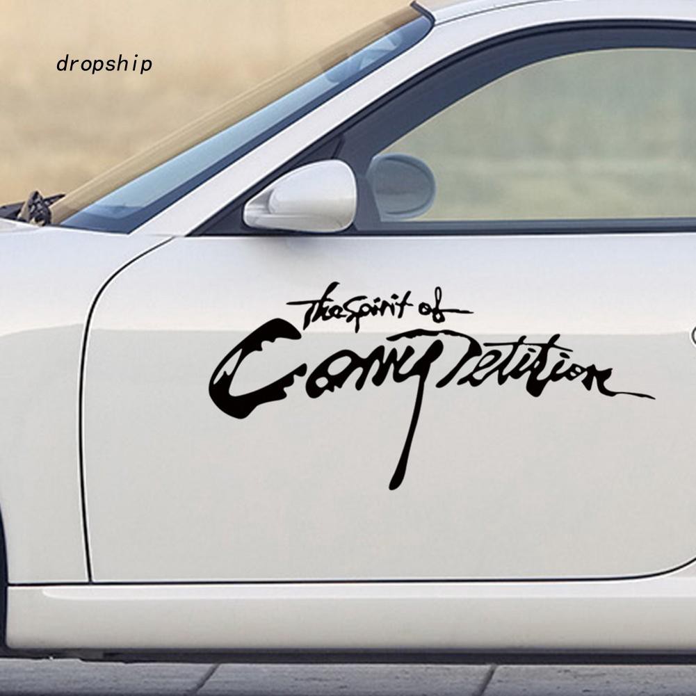 Miếng Dán Trang Trí Xe Hơi In Chữ Spirit of Competition Phản Quang Độc Đáo