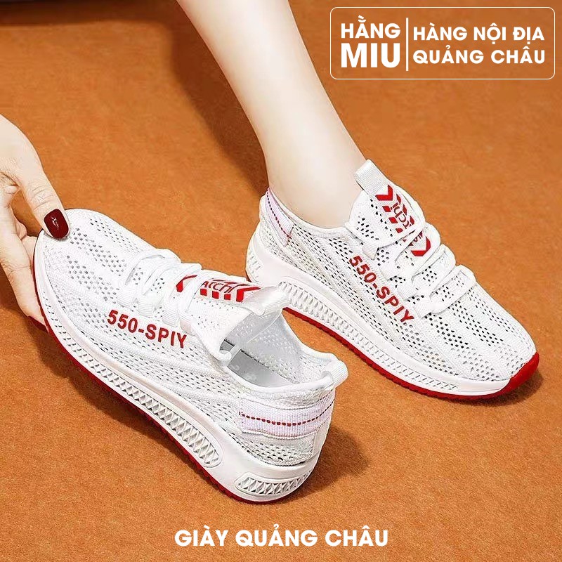 Giày Sneaker Thể Thao Nữ Phối Lưới Đế Chống Trượt Quảng Châu