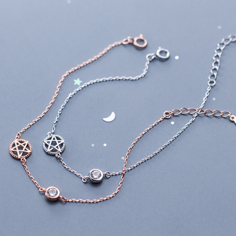 Vòng tay thời trang Hàn Quốc Vòng tay ngôi sao đơn giản Vòng tay kim cương của phụ nữ