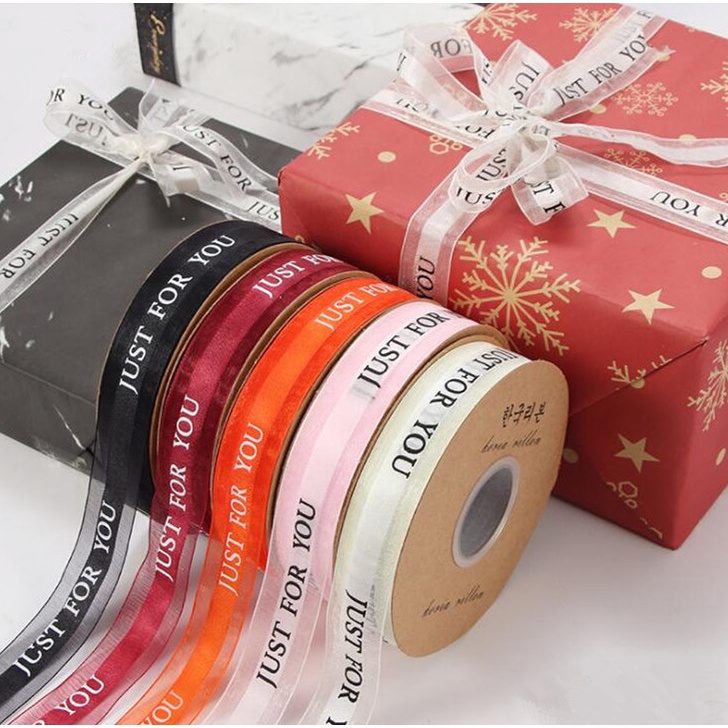 Ruy băng voan in chữ Just For You, rộng 2.5cm dùng cho trang trí, làm nơ, gói quà, hangthuan87