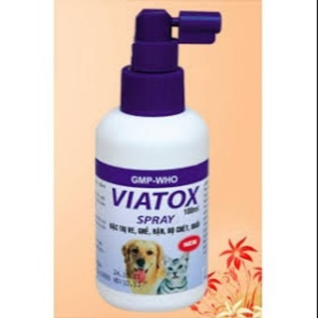 Xịt ve ghẻ bọ chét viatox đậm đặc 100ml