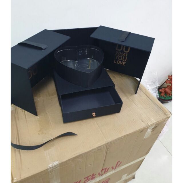 Vỏ hộp trái tim 2 ngăn kéo