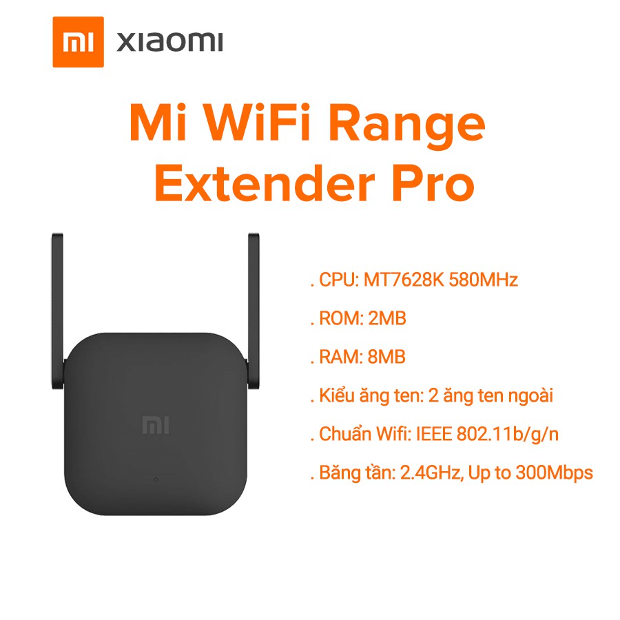 Thiết bị kích sóng Mi Wi-Fi Range Extender Pro- thiết kế gọn nhẹ, hỗ trợ băng tần 2.4GHz -Hàng chính hãng - BH 6 tháng | WebRaoVat - webraovat.net.vn