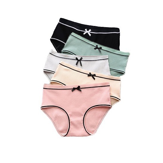 Quần Lót Nữ/ Quần Lót Nữ Cotton Tăm Tre Đính Nơ Gân 2 Mặt Siêu Thấm Hút Mồ Hôi QC39 | BigBuy360 - bigbuy360.vn