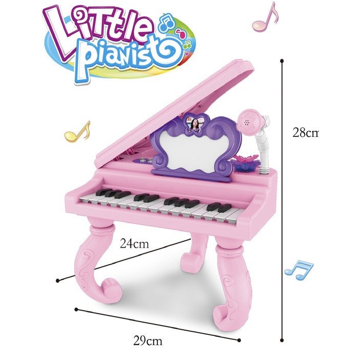 Đồ chơi Đàn Piano Little hồng có pin 3 chân kèm micro