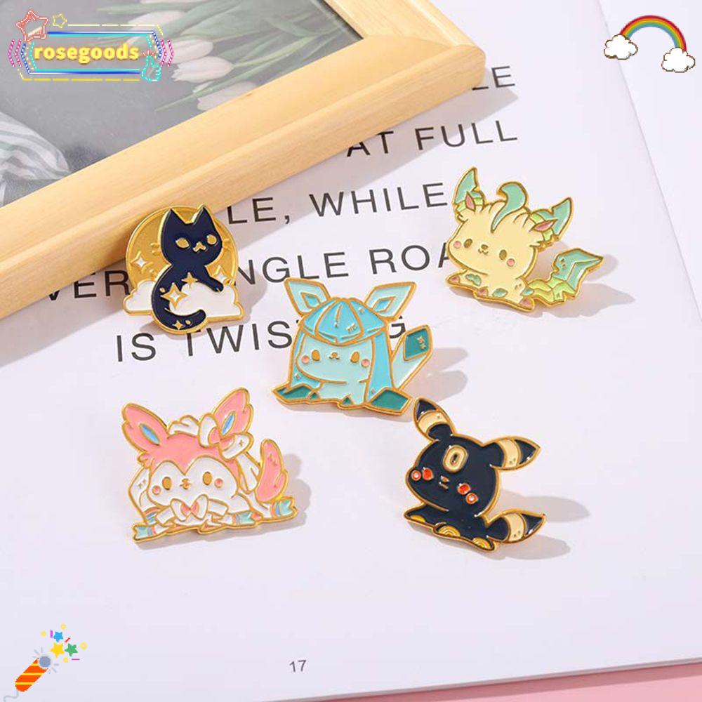 ROSE Unisex Enamel Pin Friend Lapel Pins Pikachu Brooch Backpack Anime Clothes Bag Cartoon Jewelry Gift Badge