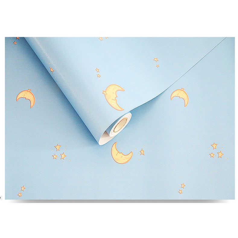 Decal giấy dán tường trăng sao khổ rộng 45cm