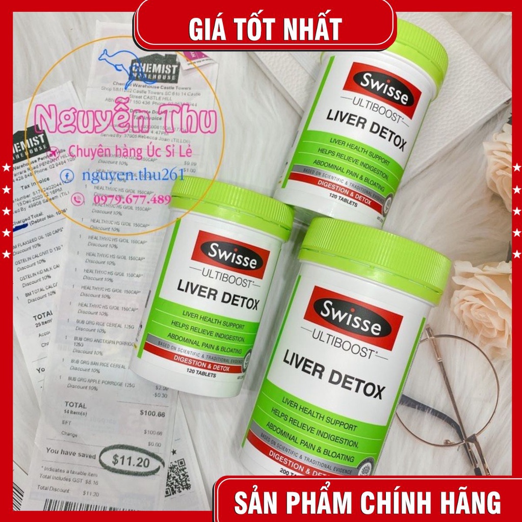 (Mẫu mới) Viên Uống Hỗ Trợ Thải Độc Gan Úc Swisse Liver Detox 120 viên, 200 viên