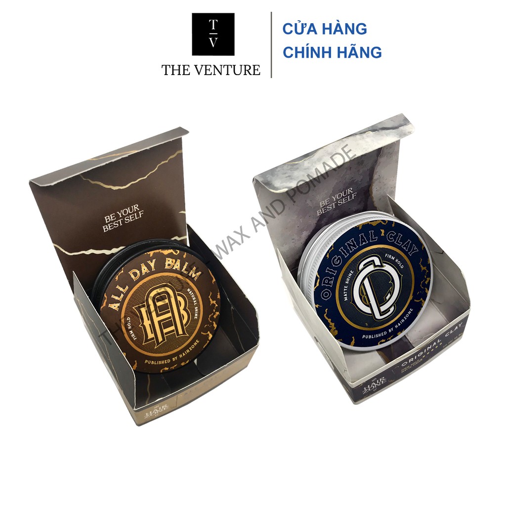 [HÀ NỘI] Sáp Vuốt Tóc Nam Original Clay và All Day Balm By HairZone - 56 Gram