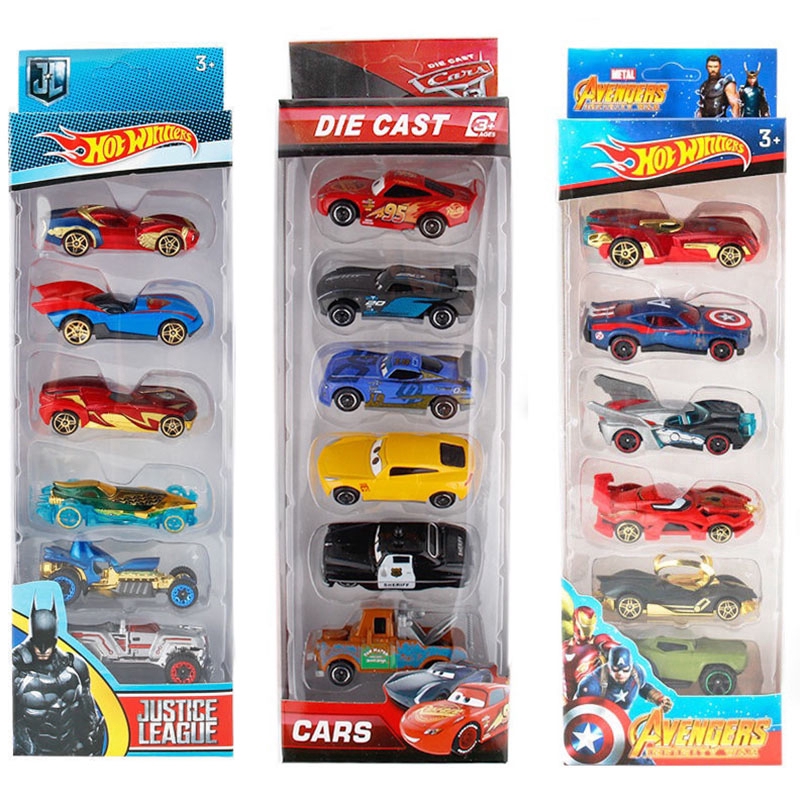 Bộ đồ chơi xe hơi Hot Wheels đúc hình chiếc Batmobile /Patrol/Avengers/Justice League làm quà tặng sưu tầm cho trẻ em