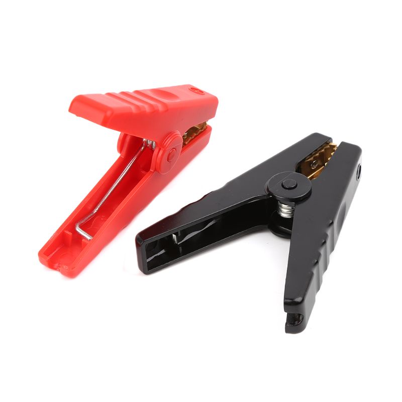 Set 2 Kẹp Cá Sấu Thử Điện Bằng Đồng Cách Nhiệt Màu Đỏ Đen Cho Xe Hơi