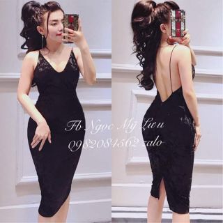 Đầm body 2 dây hở lưng