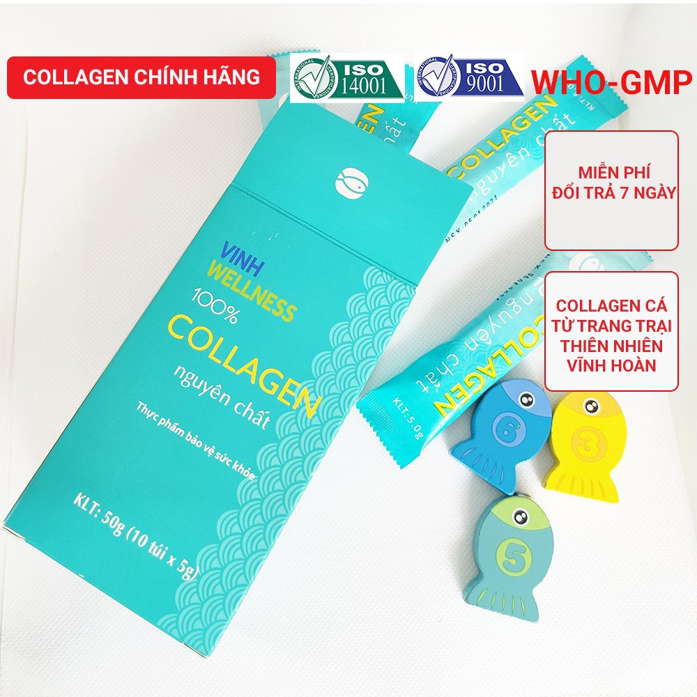 Collagen Vĩnh Hoàn 100% Collagen Thủy Phân Nguyên Chất Vinhwellness 100g  - Date mới 2023