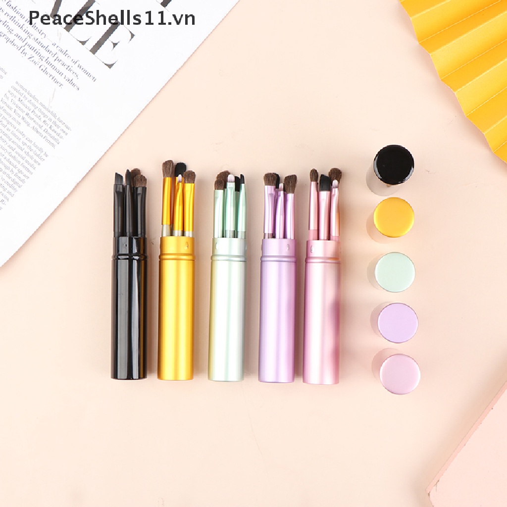 Bộ 5 cây cọ trang điểm phấn nền mắt và kẻ viền môi gọn nhẹ