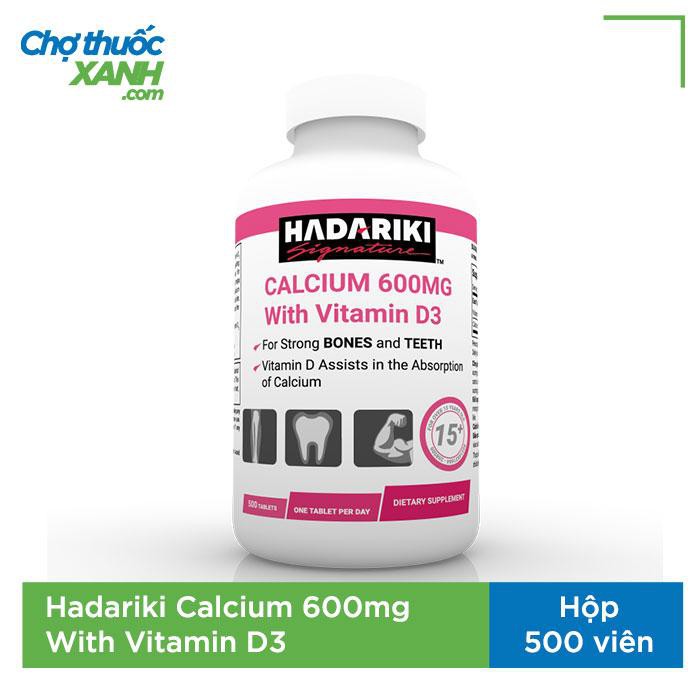 Hadariki Calcium 600mg With Vitamin D3 hỗ trợ xương khớp (Chai 500 viên) 10/2021