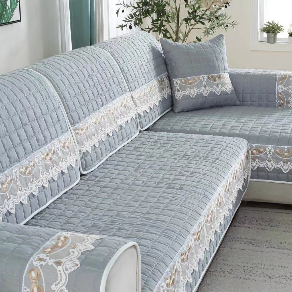 Đệm Sofa Bốn Mùa Vải đa năng chống trơn trượt Đơn giản hiện đại Bọc Phòng Khách Có Mái Che Toàn Bộ Ghế Khăn