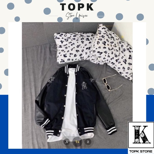 Áo Khoác Bomber Bóng Rổ Phối Tay Da Nỉ - Nam Nữ Mặc Đẹp, Áo Khoác Cực Cá Tính
