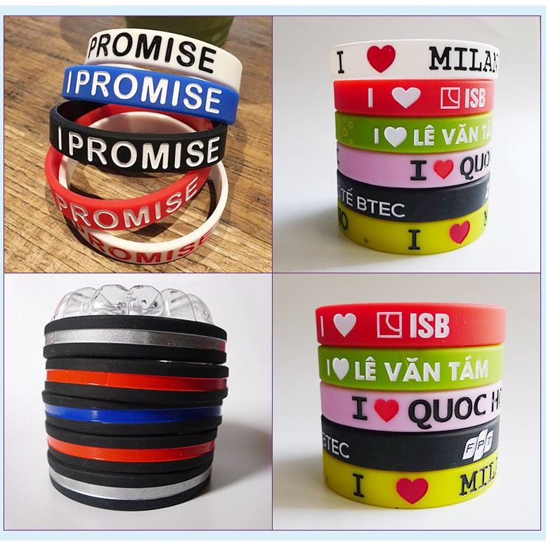 Vòng đeo tay thể thao thời trang làm từ silicon cao cấp màu ngẫu nhiên