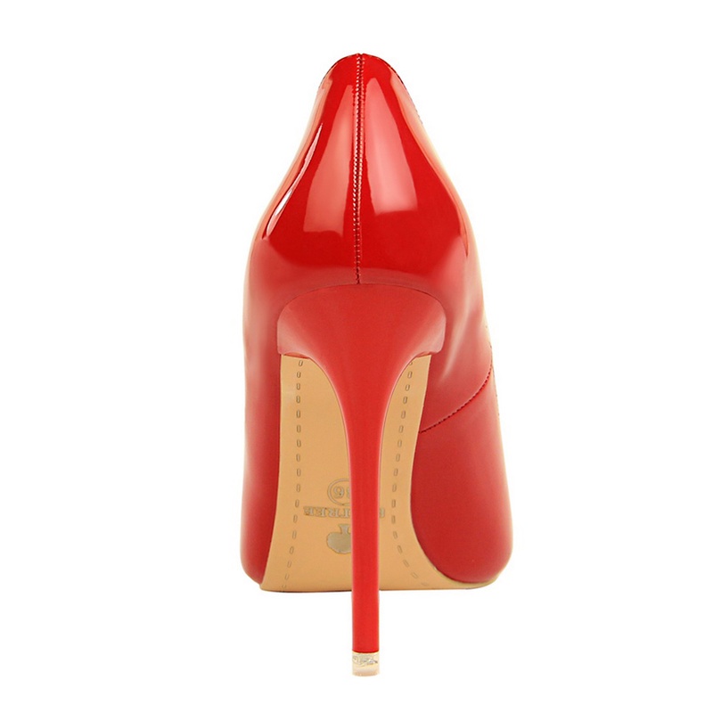 Giày cao gót BIGTREE 9511-6 loại 10.5cm mũi nhọn da bóng cỡ lớn thời trang