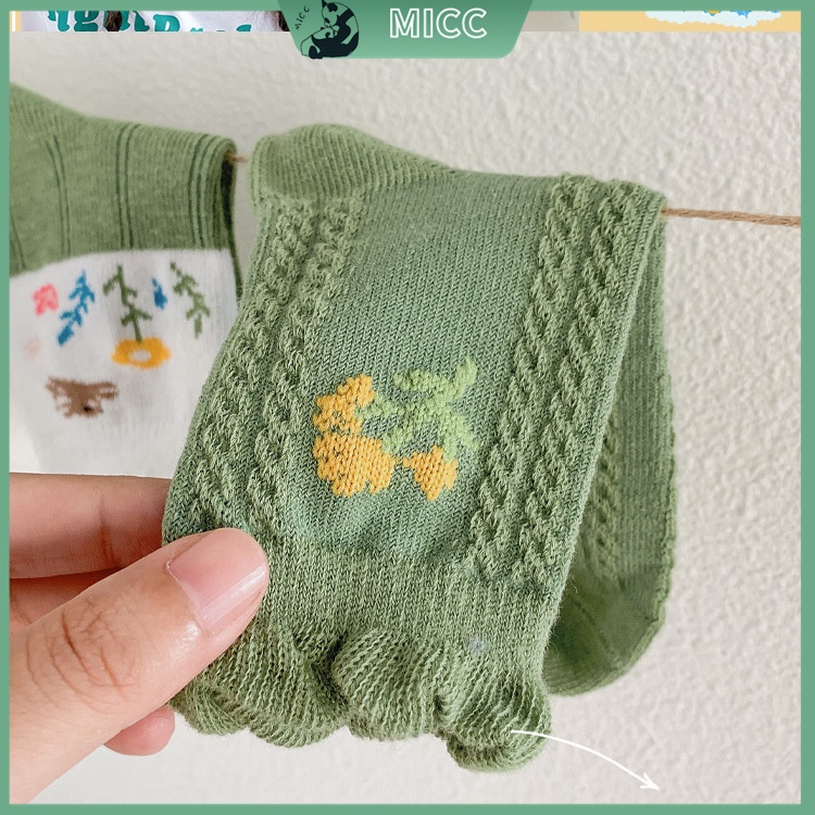 Set 5 Đôi Vớ Bằng Vải Cotton Thoáng Khí Dễ Thương Chất Lượng Cao Cho Trẻ Em