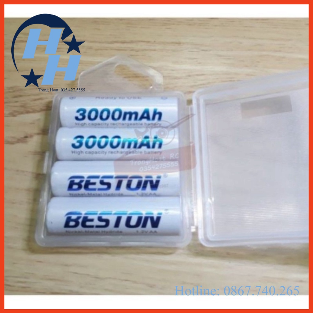 Combo 4 pin AA 1200mAh kèm sạc hãng BESTON