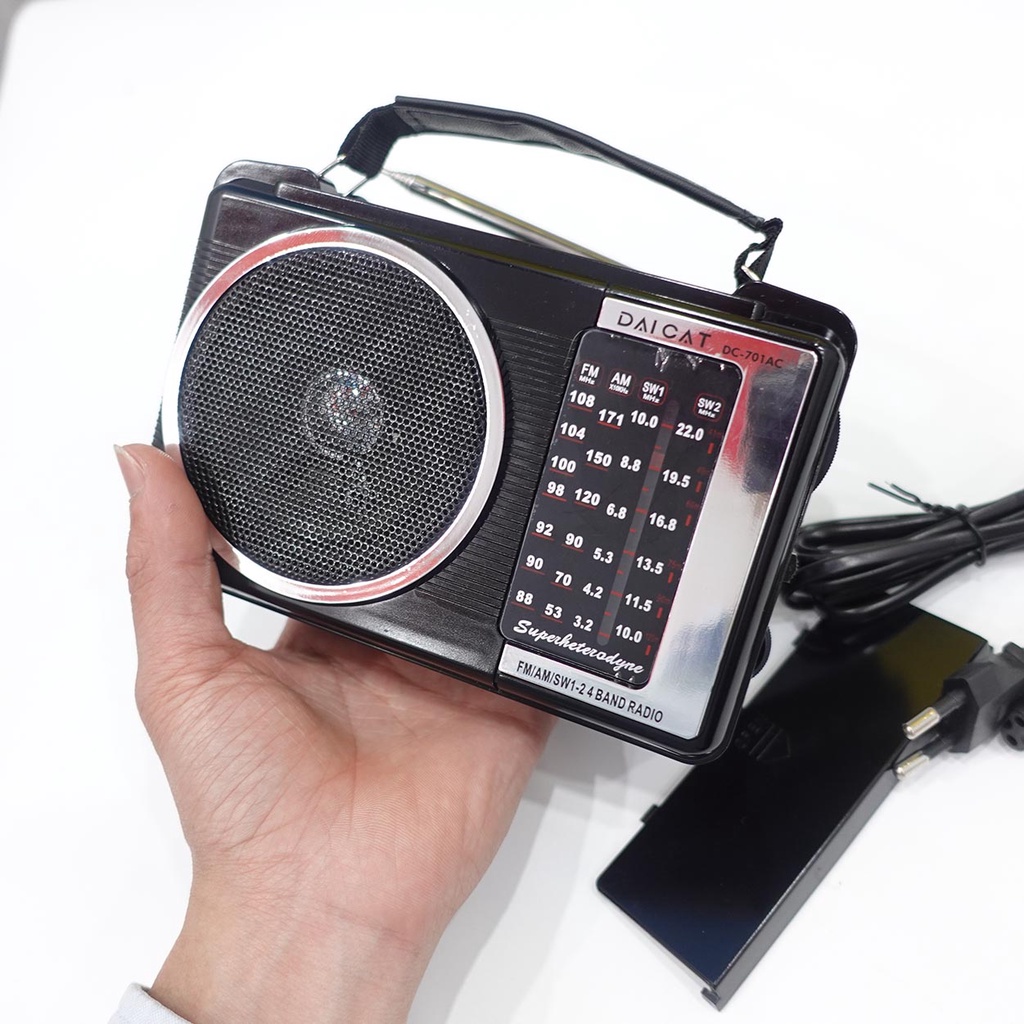Radio nghe Đài SW 701 | Đài nghe FM, AM,SW Radio, Có Hỗ Trợ Thẻ Nhớ TF và USB ( tặng dây sạc và cặp pin)