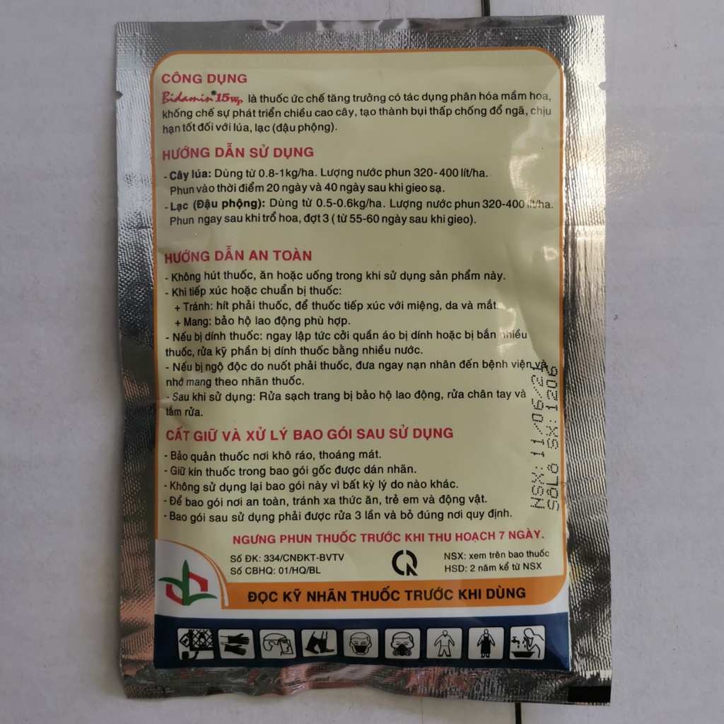 Kích thích sinh trưởng Bidamin 15WP - Kích thích ra hoa trái vụ - Gói 40g