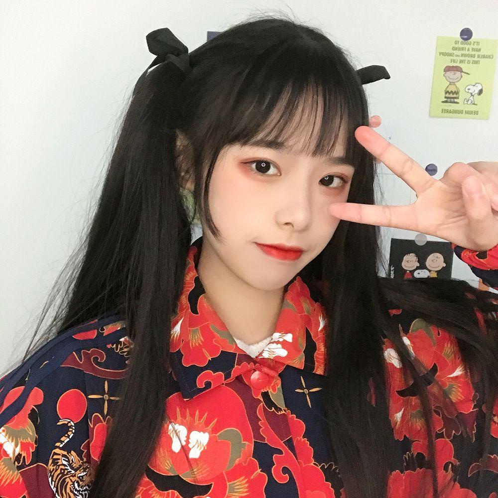 Tóc Giả Thẳng Dài Sợi Tổng Hợp Màu Nâu Tự Nhiên Kèm Kẹp Tóc Đuôi Ngựa VANES1 Phong Cách Lolita