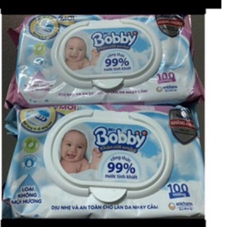 Khăn ướt bobby gói 100 tờ