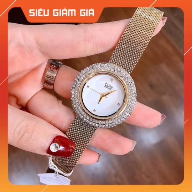 Đồng hồ nữ Burgi BUR220 mâm xôi ,  dây kim loại Full Box ⚜️Hàng Authentic⚜️