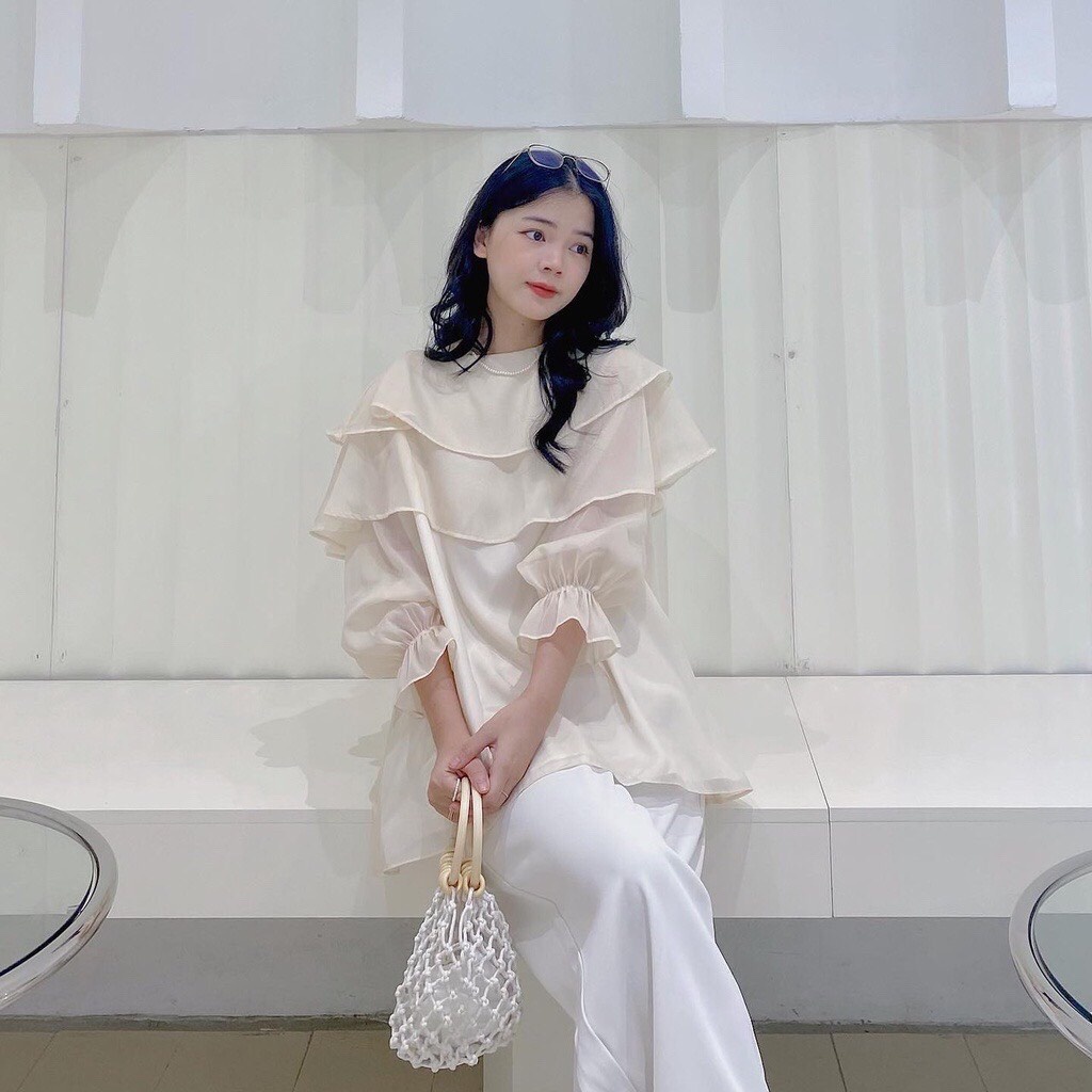 Áo voan tơ 2 tầng form suông cao cấp bigsize  HN340922