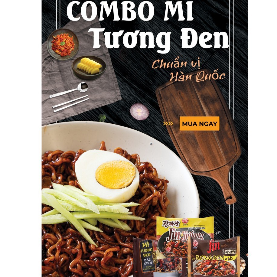 Combo mì trộn tương đen 3 loại 135gr