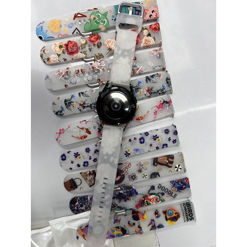 Dây Đeo Đồng Hồ Trong Suốt In Họa Tiết Đáng Yêu Cho Samsung Galaxy Watch Active 2 44/40mm