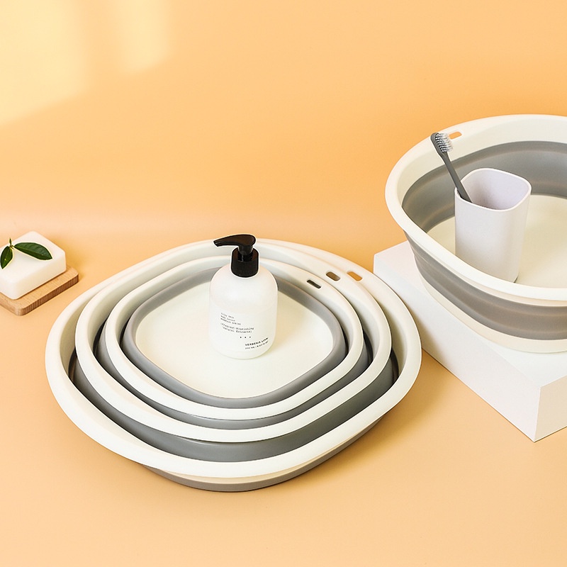 Chậu Gấp Gọn Đa Năng Tiết Kiệm Không Gian / Thau Rửa Mặt Du Lịch Tiện Lợi Chất Liệu Nhựa Slicon 88331 Tổng Kho Sỉ VP88