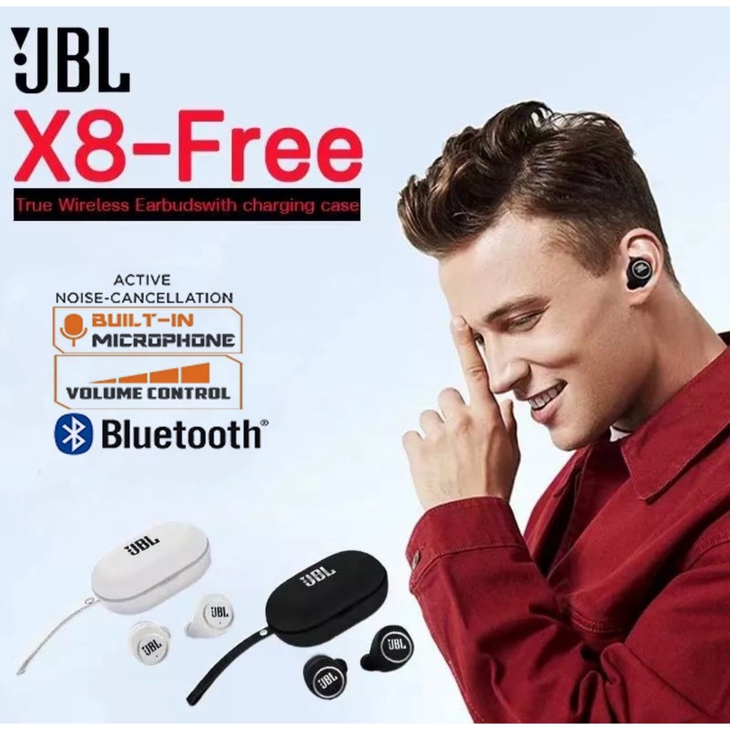 Tai Nghe Bluetooth Không Dây JBL Free T220TWS TWS-18 / x8 Kèm Mic Và Sạc
