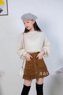 Chân váy nhung đuôi cá