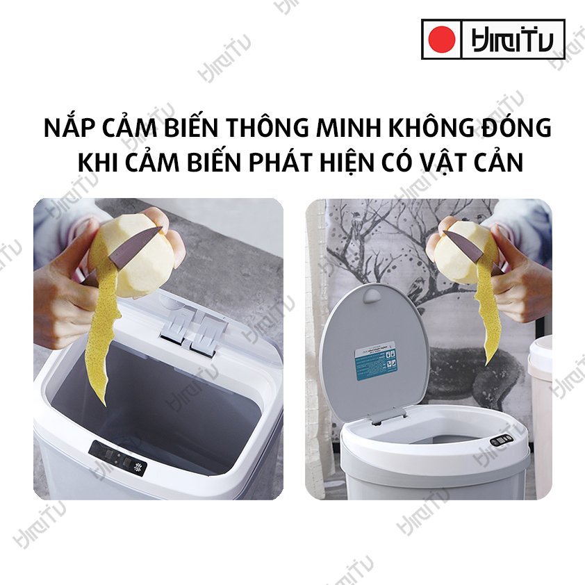 Thùng rác THÔNG MINH Himitu CHÍNH HÃNG Pro Max Plus đá chân tự động mở đóng nắp cực nhạy HIỆN ĐẠI NHẤT 2022 sọt rác