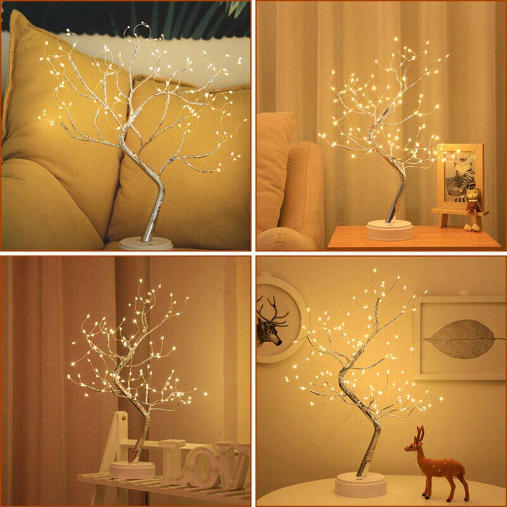 Cây Bonsai Giả Có Đèn Trang Trí Bàn Làm Việc
