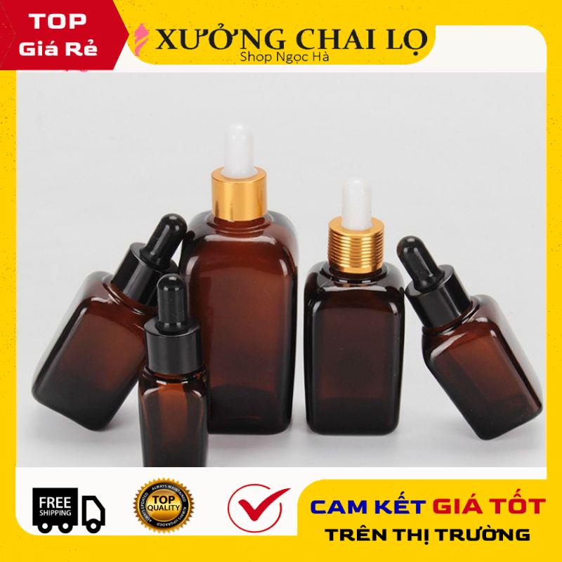 Lọ Chiết Serum ❤ GIÁ RẺ NHẤT ❤ [15ml,25ml,35ml] Lọ đựng tinh dầu Nâu vuông chiết serum, đựng mỹ phẩm , phụ kiện du lịch