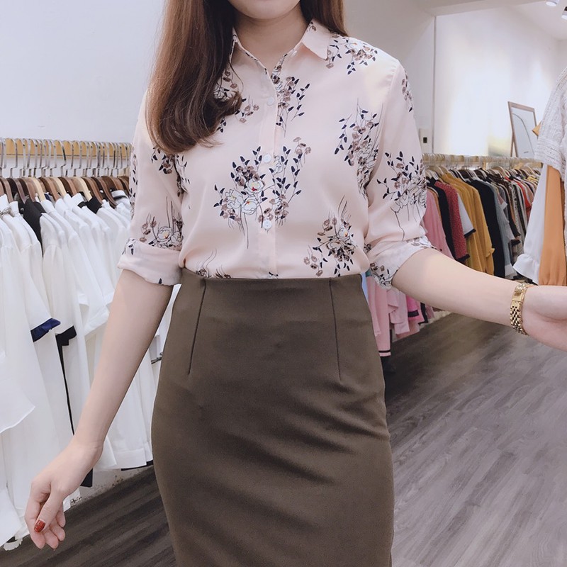 Chân  Váy Bút Chì Xẻ Sau Công Sở Dáng Dài Umi Cúc Fashion màu xám xanh nâu -Hàng nhập khẩu | BigBuy360 - bigbuy360.vn