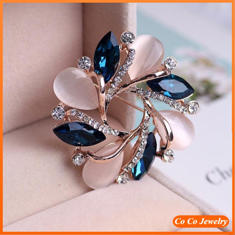 Ghim Cài Áo Bauhinia Bauhinia Đính Đá Opal Pha Lê Thời Trang Hàn Quốc Sáng Tạo Làm Quà Tặng Cho Nữ Cocojewery
