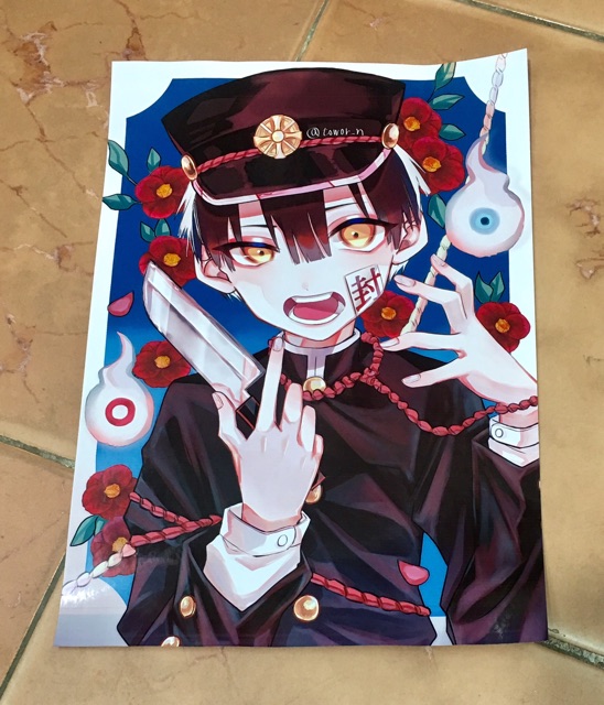 Ảnh poster jibaku shounen hanako-kun khổ a4 mẫu ngẫu nhiên