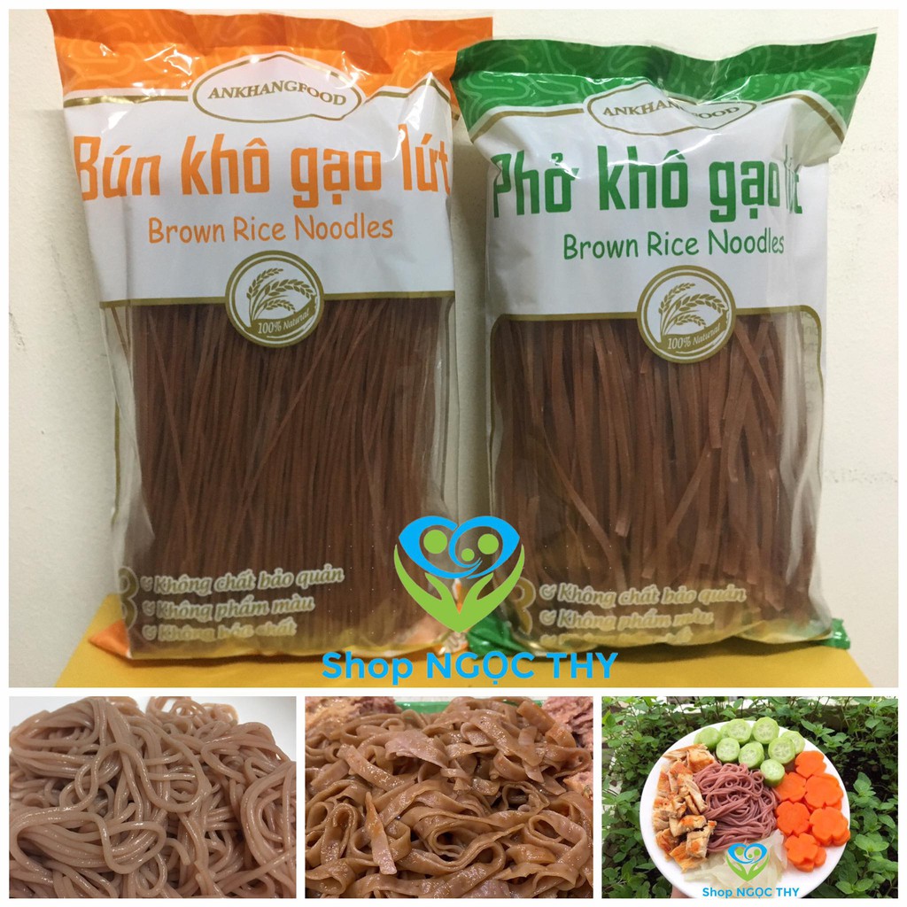 [Mã 77FMCGSALE1 giảm 10% đơn 250K] Gói 500gr Bún Phở gạo lức/lứt Ankhangfood, eatclean ăn kiêng giảm cân