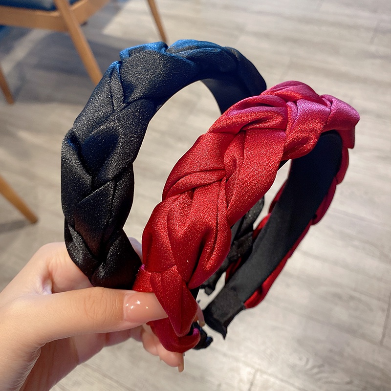 Băng Đô Vải Satin Bản Rộng Chống Trượt Cho Nữ